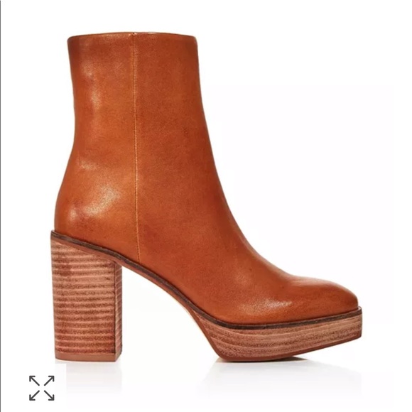 AQUA Nessa Brown Leather Chunky 70’s Boots 9.5 - Picture 3 of 13